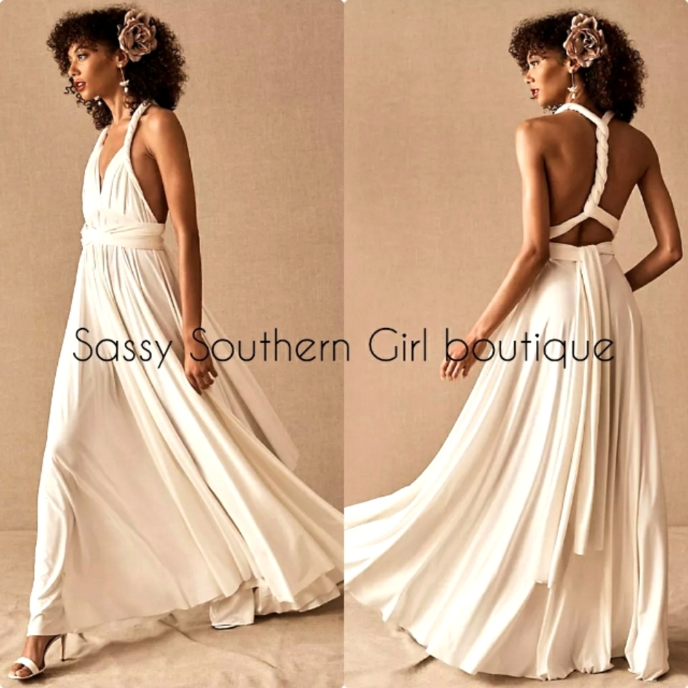 🆕⭐ Bright white convertible transformer maxi dress